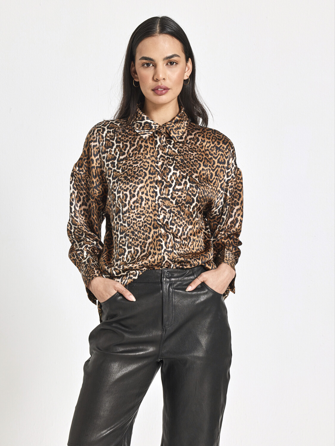 Ena Pelly - Cheetah Cuffed Shirt