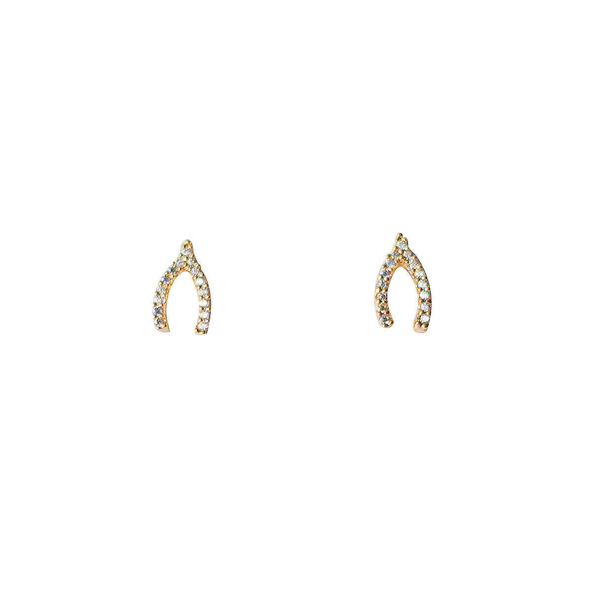 TAI - Gold Mini Wishbone Earrings