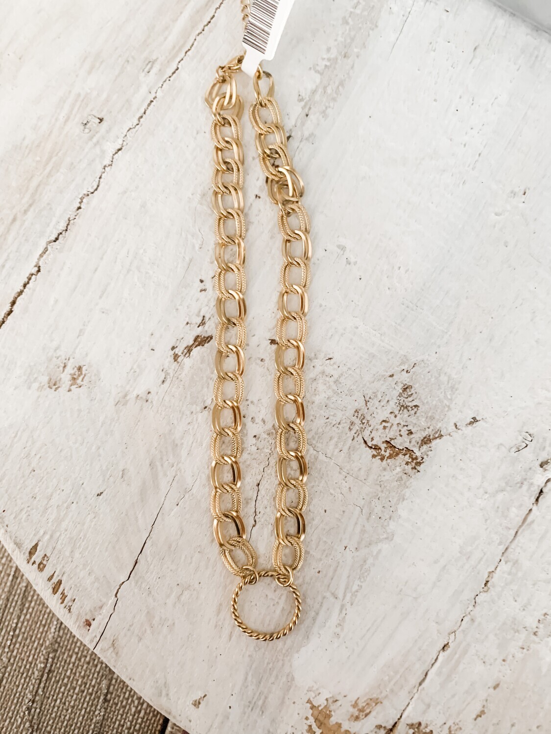 TAI - Gold Double Wrap Mixed Texture Necklace