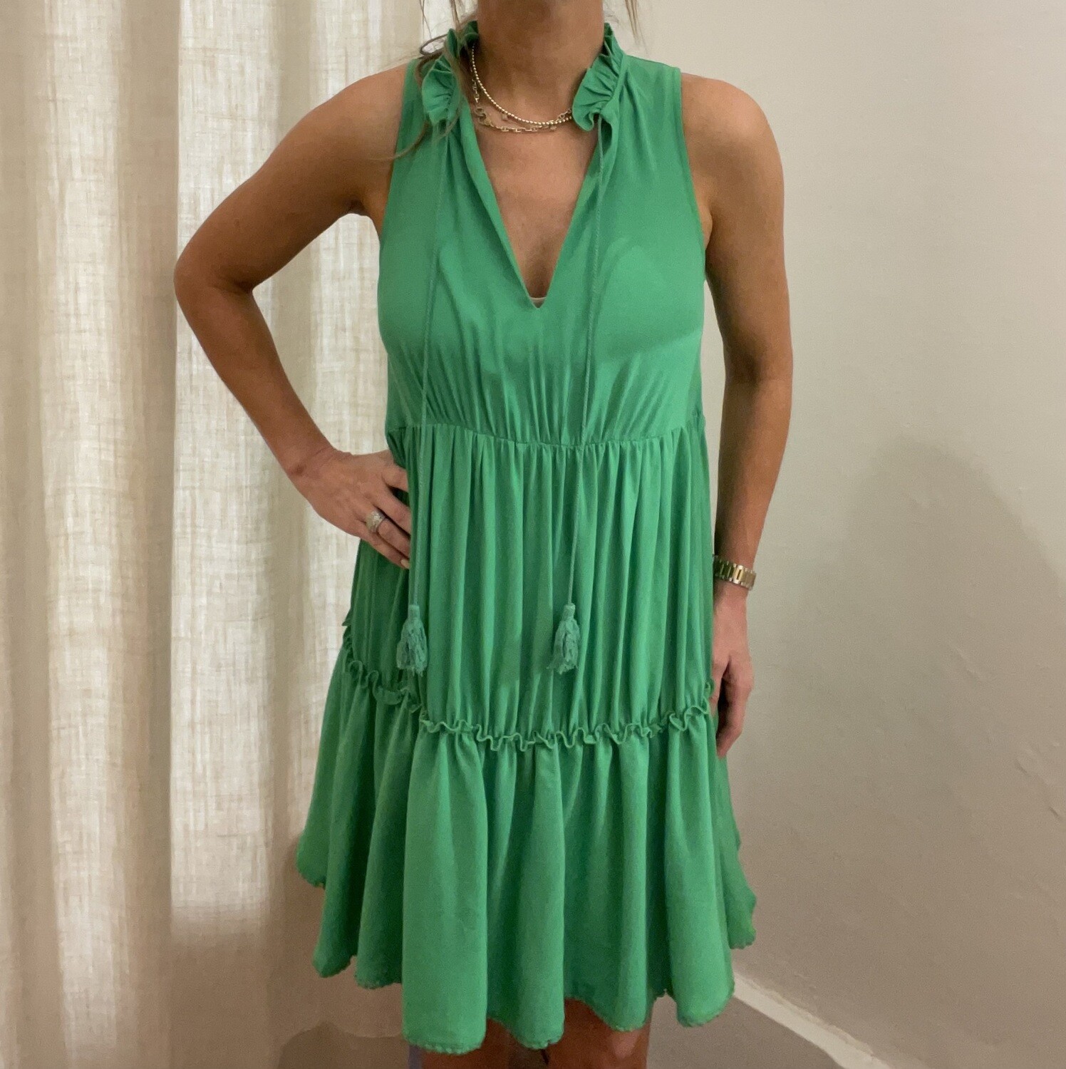 Kasia - Patmos Sleeveless Dress in Green