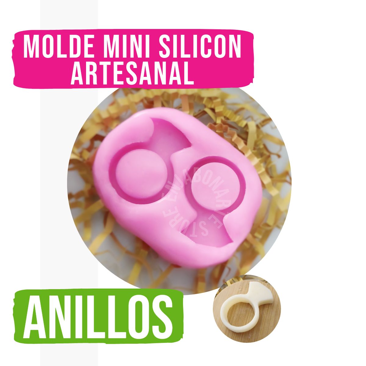 MINI Moldes Artesanal de Silicón Anillos - 2 unidades