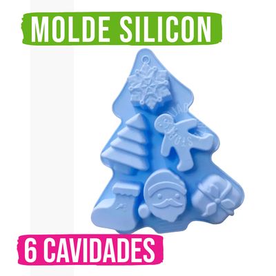 Molde Silicón NAVIDAD - 6 Cavidades aprox 40gr