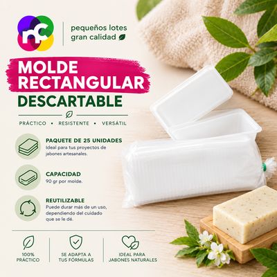 Paquete 25 Moldes individual rectangular Descartable