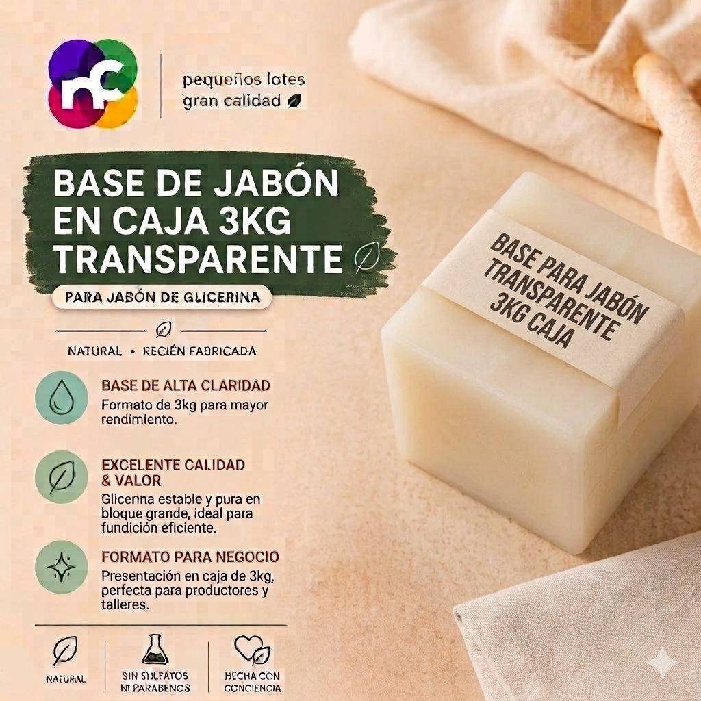 Caja Base de Jabon de Glicerina TRANSPARENTE