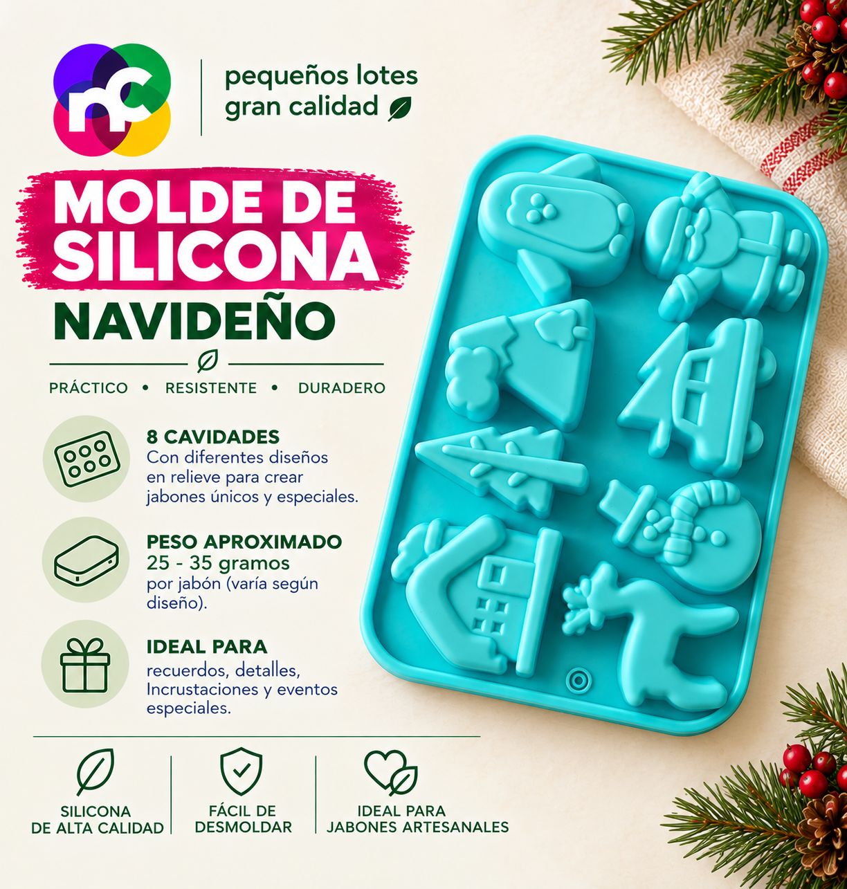 Molde Silicón - Navidad