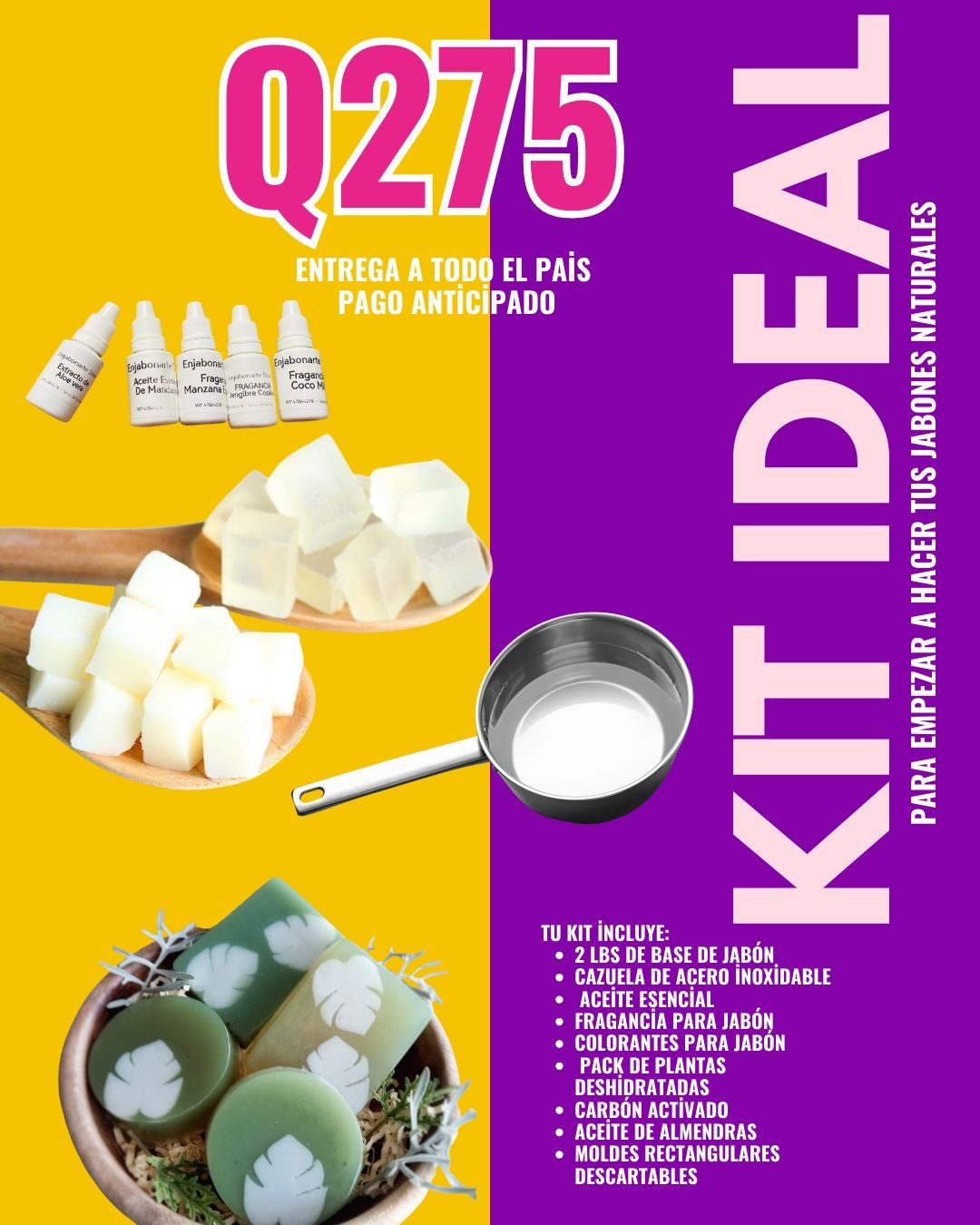 Kit EMPRENDEDOR - Jabones artesanales (incluye clase Grabada)