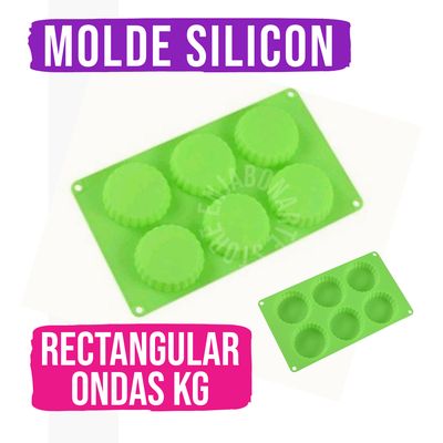 Molde Silicón - Circular 6 cavidades borde ondas 