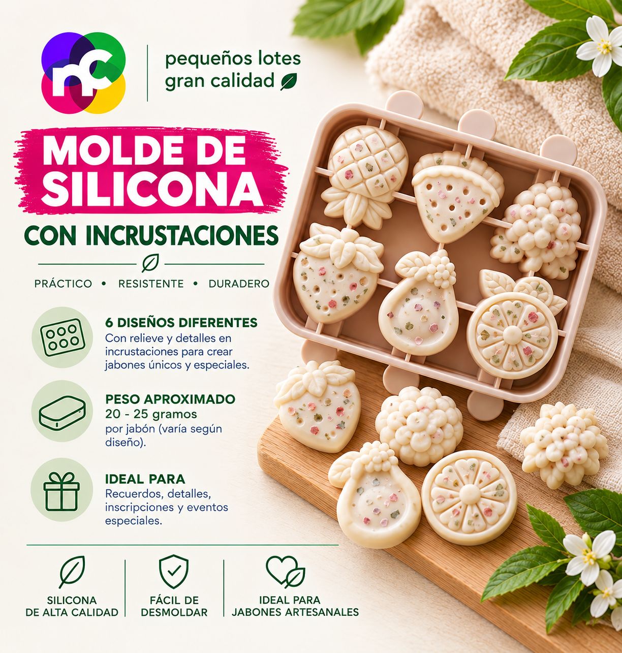 Molde Silicón - Frutas