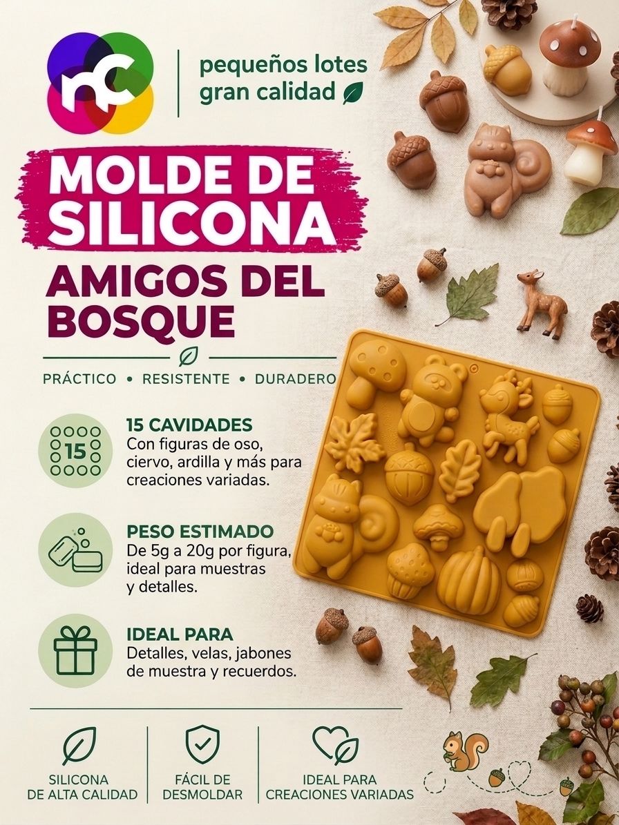 Molde Silicón - Amigos del Bosque Mini