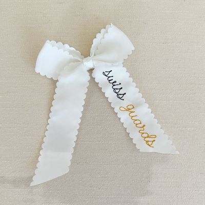 White Scalloped Hairbow