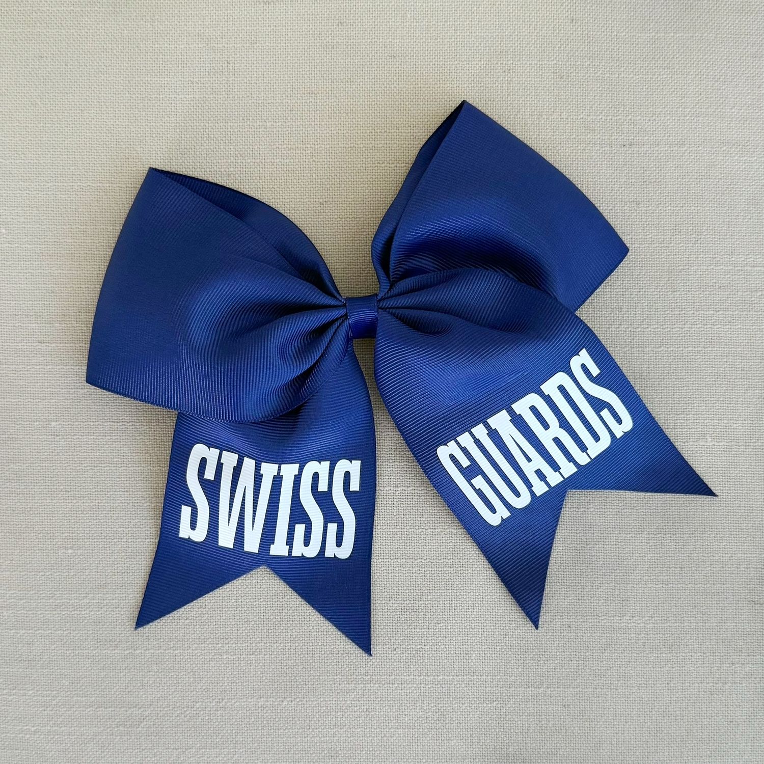 Navy &amp; White Swiss Guards Spirit Bow