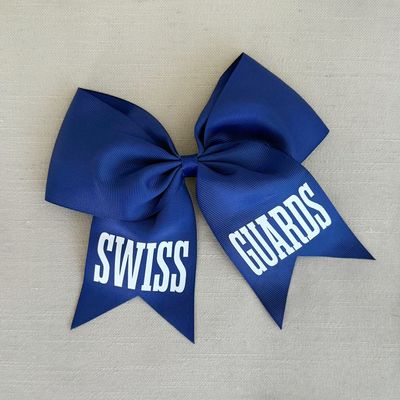 Navy &amp; White Swiss Guards Spirit Bow