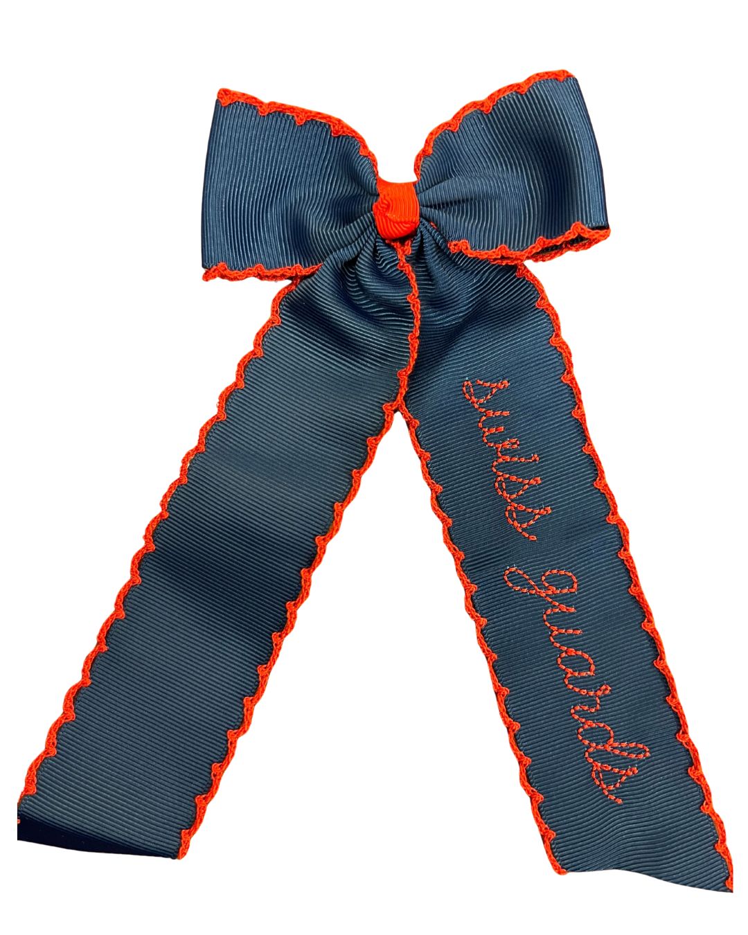 Navy &amp; Red Moonstitch Swiss Guards Bow