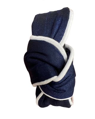 Top Knot Headband with Navy &amp; White Piping