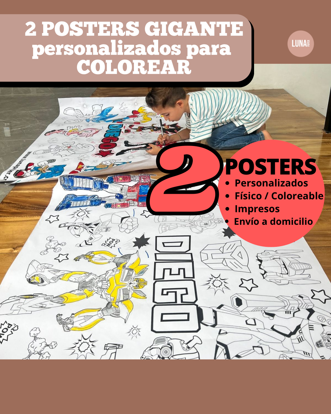 2 POSTERS PERSONALIZADOS Impresos con Envío GRATIS