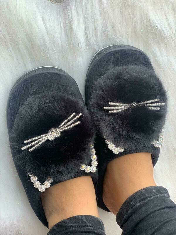 PANTUFLAS GATO BIGOTES
