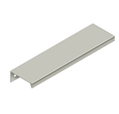 Solid Brass Edge Pulls - 5 7/8" Modern Angle Aluminum Edge Pull in Brushed Nickel