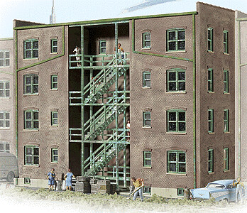 N Scale Walthers Cornerstone Parkview Terrace Tenement