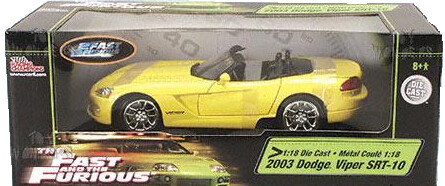 1:18 Die Cast The Fast and the Furious 2003 Dodge Viper SRT-10
