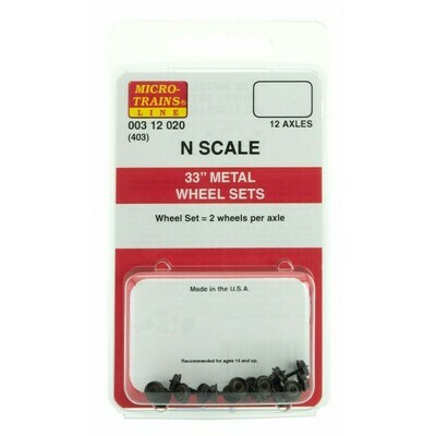 &#39;N&#39; 33&quot; Metal Wheels (12Axle Pk)