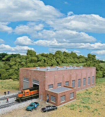 N Scale Two Stall 130&#39; Brick Diesel House