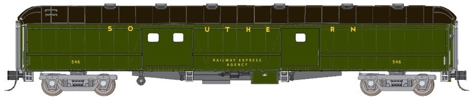 70&#39; Hwt Baggage Car Round Roof &#39;Southern&#39;  #535