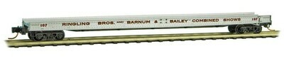 N Scale 70&#39; Warren Flatcar - Ringling Bros and B&amp;B Comb Shows RBBB #107
