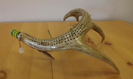Hand Carved Deer Antler Cribbage Board