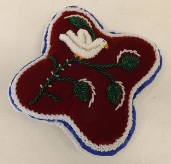 Raised Beadwork on Velvet Pillow