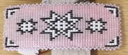 Pink Star and Feathers Beaded Barrette