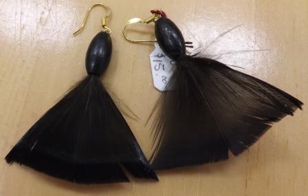 Turkey Feather Earrings with Beads