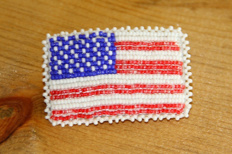 Beaded American Flag Barrette