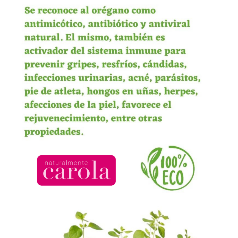 ACEITE ESENCIAL DE OREGANO 100,% ORAGANICO. 30ML. 70% Carvacol