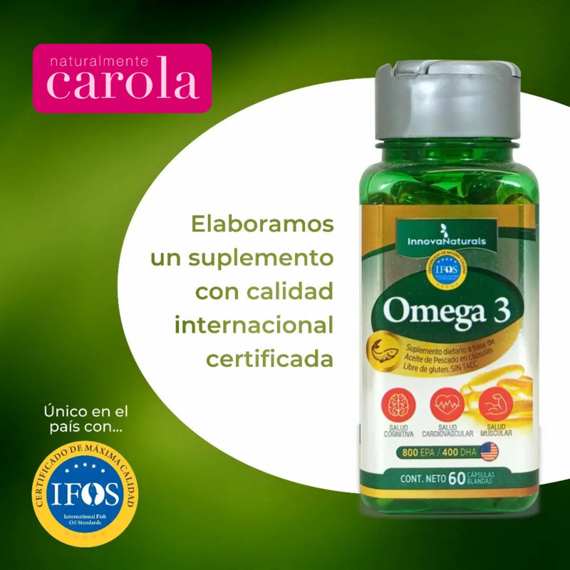 Omega 3 MAX certificación 5 estrellas libre de metales pesados 800EPA/400DHA 60 caps MAX