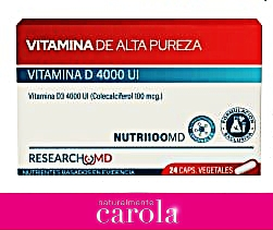 VITAMINA D DE ALTA PUREZA 4000U.I (colecalciferol 100mcg) x24caps.