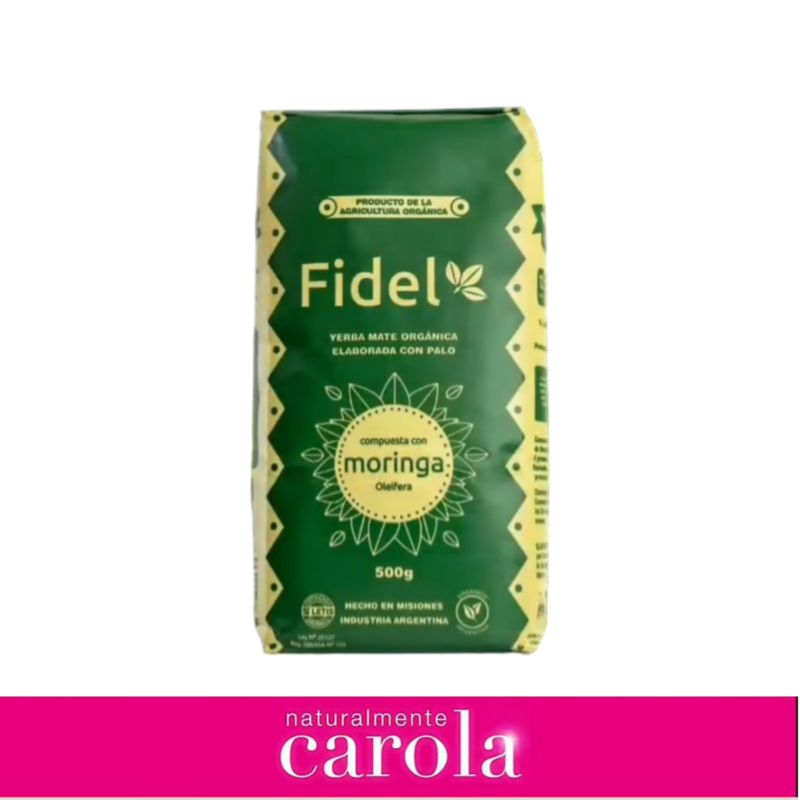 YERBA MATE ORGANICA CON MORINGA 500gr.