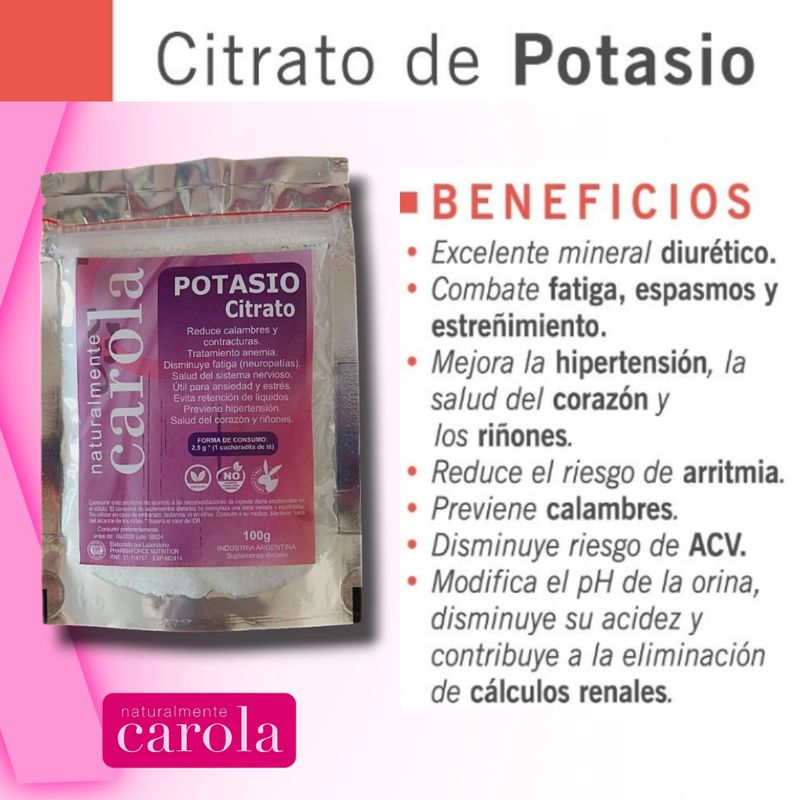 POTASIO CITRATO en polvo 100gr.