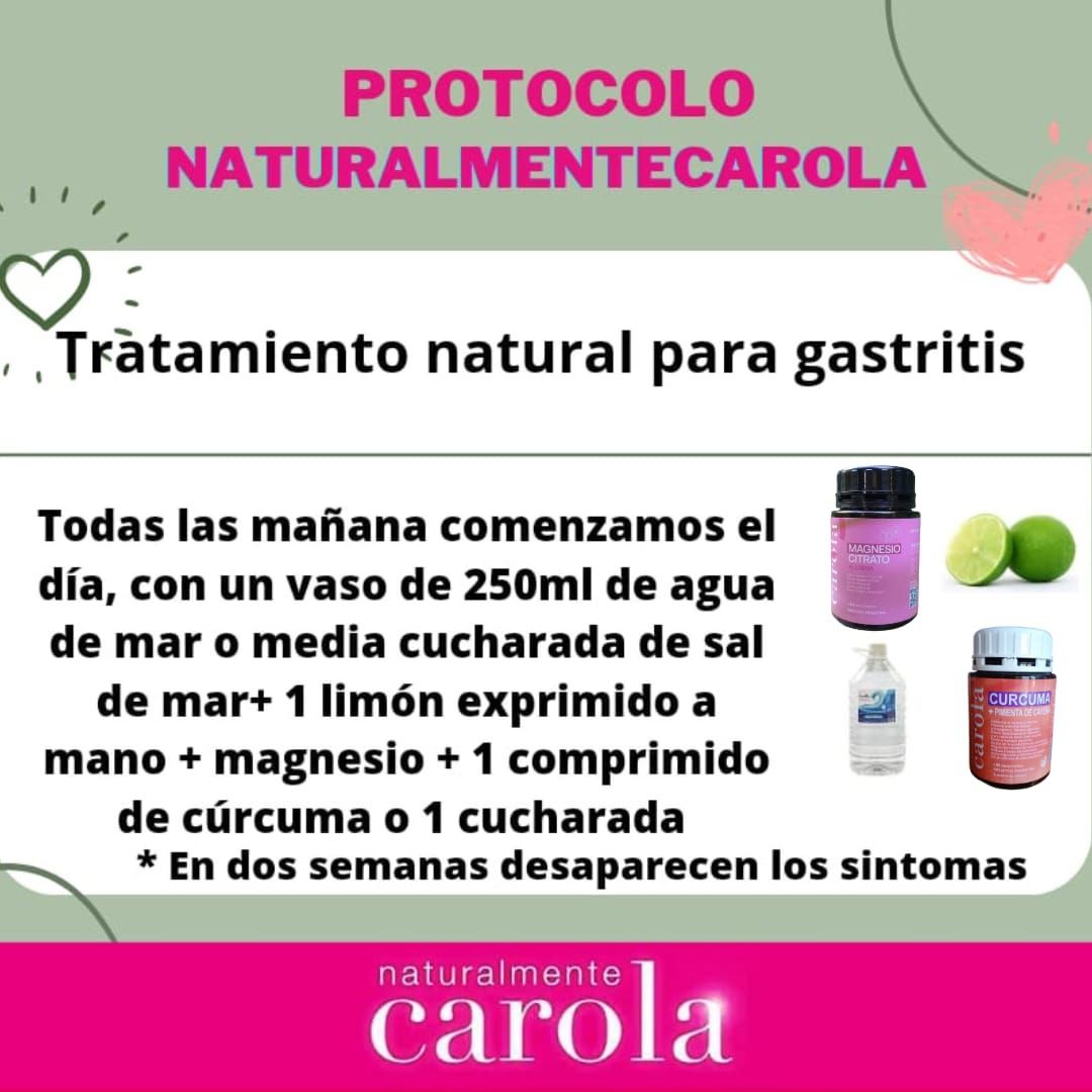 GASTRITIS COMBO: Magnesio con Lisina, Curcuma con Pimienta de Cayena y Sal Marina Organica