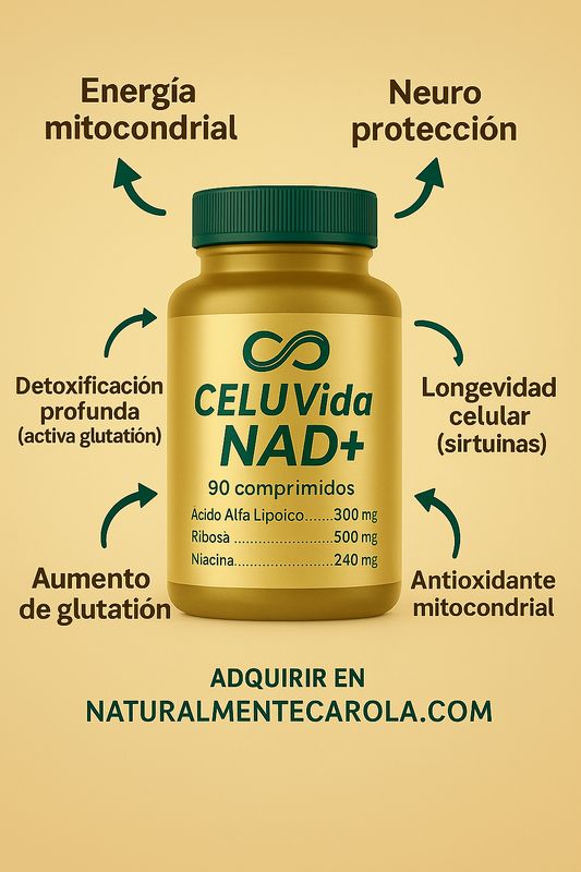 NAD + y ÁCIDO ALFA LIPOICO de NaturalmenteCarola CELUVIDA NAD+