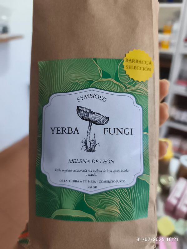 YERBA MATE ORGANICA CON MELENA DE LEON. Barbacua, selección x 500 gr