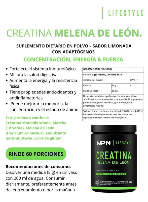 Creatina con Melena de Leon