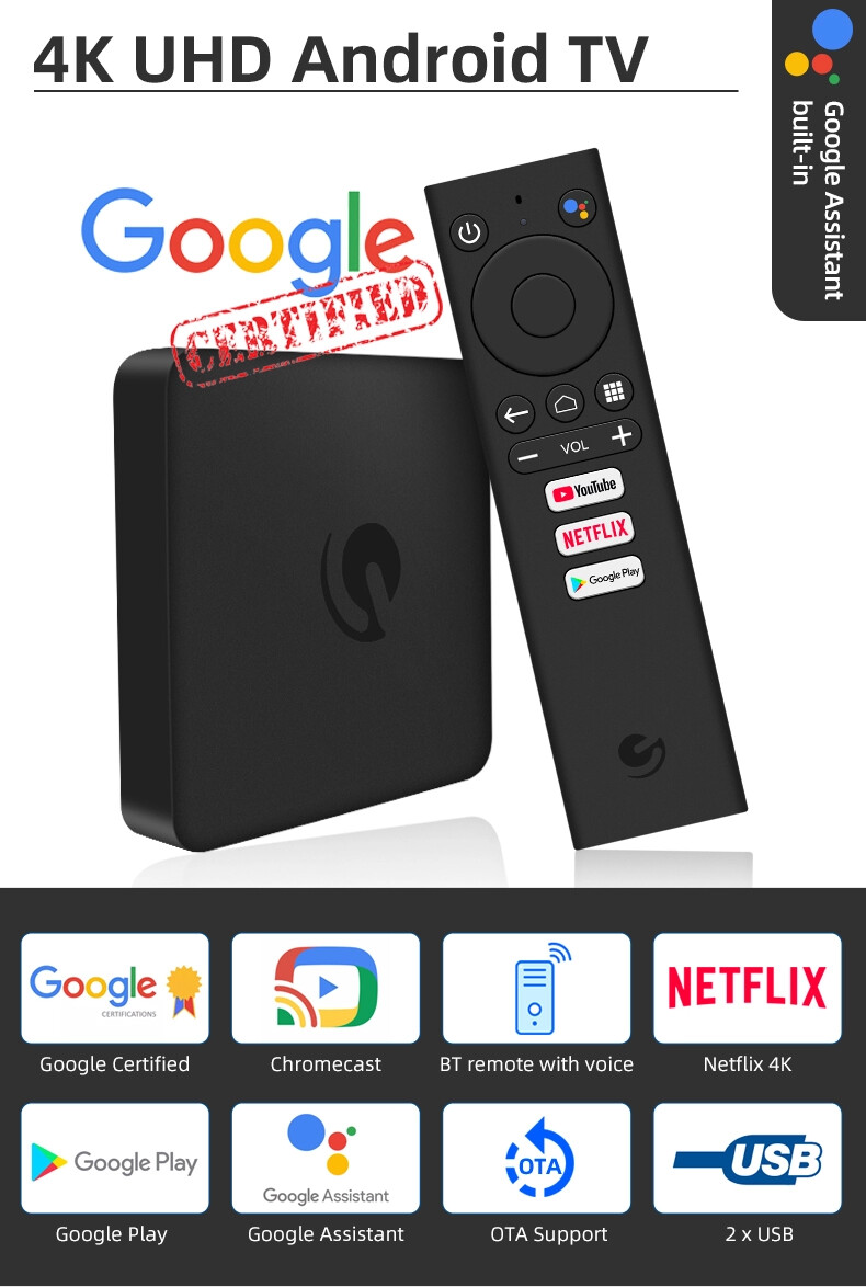 Google Netflix 4K Certified Android TV Box (Ematic / Mecool)