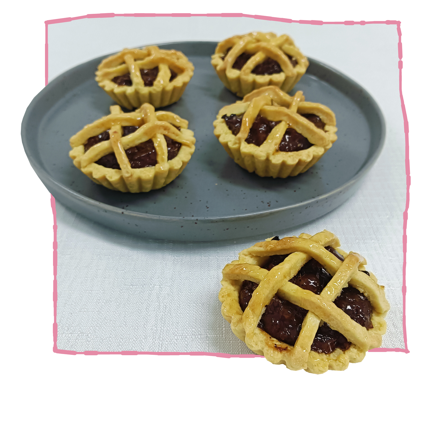 banana tarts displayed on a plate