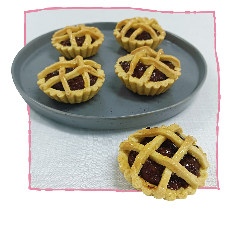 banana tarts displayed on a plate