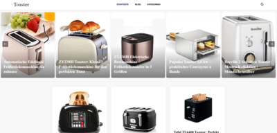 Webprojekt Webseite Homepage Toaster