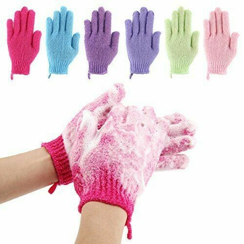 Exfoliating bathing gloves