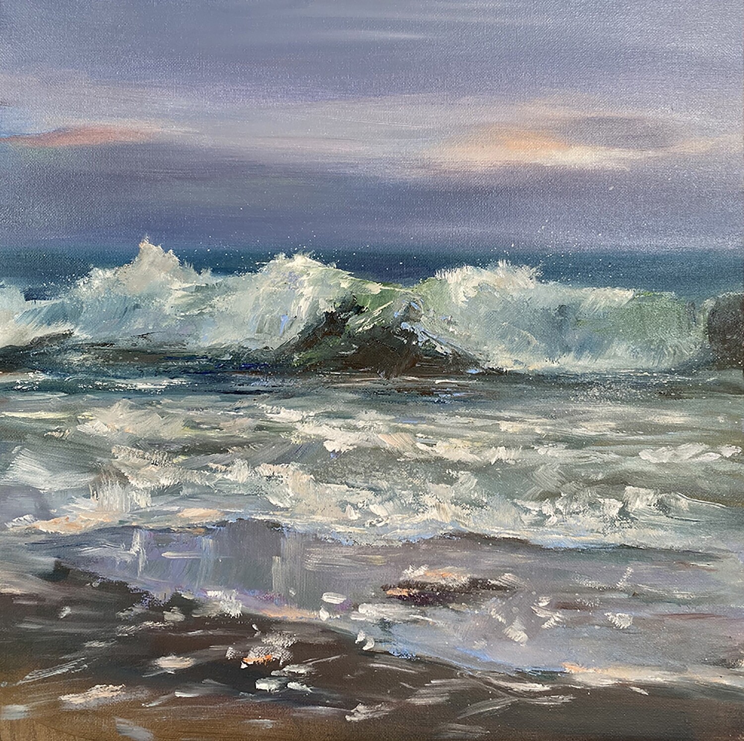 Bild Meer mit Brandung Meerbild 30x30 cm