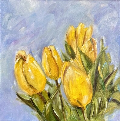 Bild Tulpen Original Blumenbild 30x30 cm