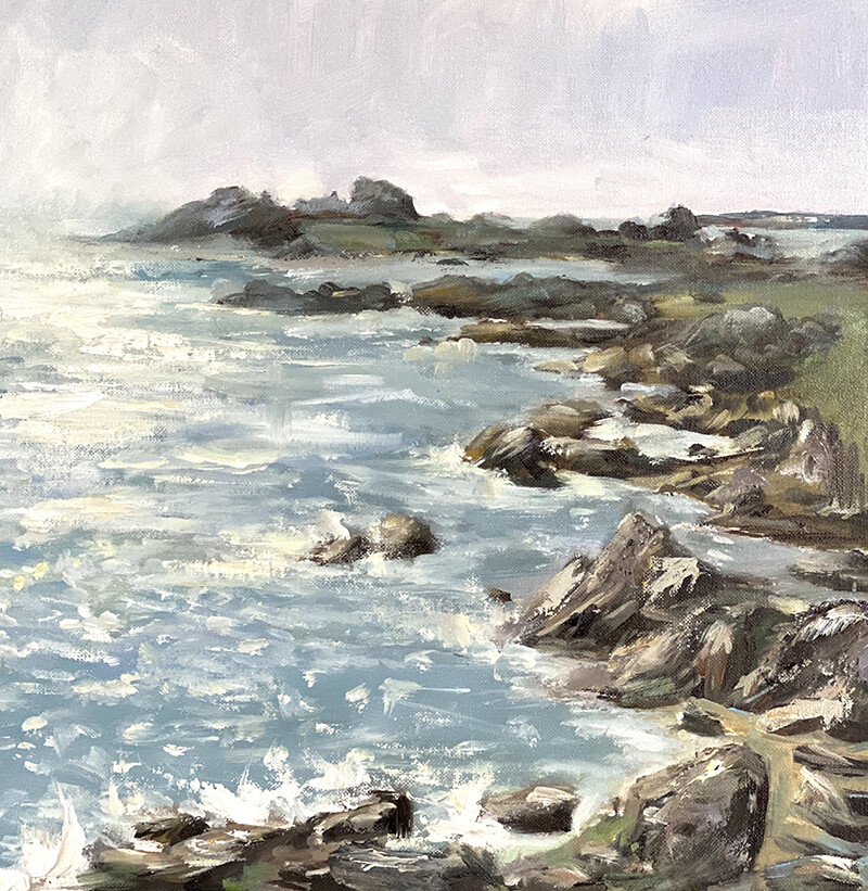 Bild Bretagne Meer mit Brandung Meerbild 30×30 cm