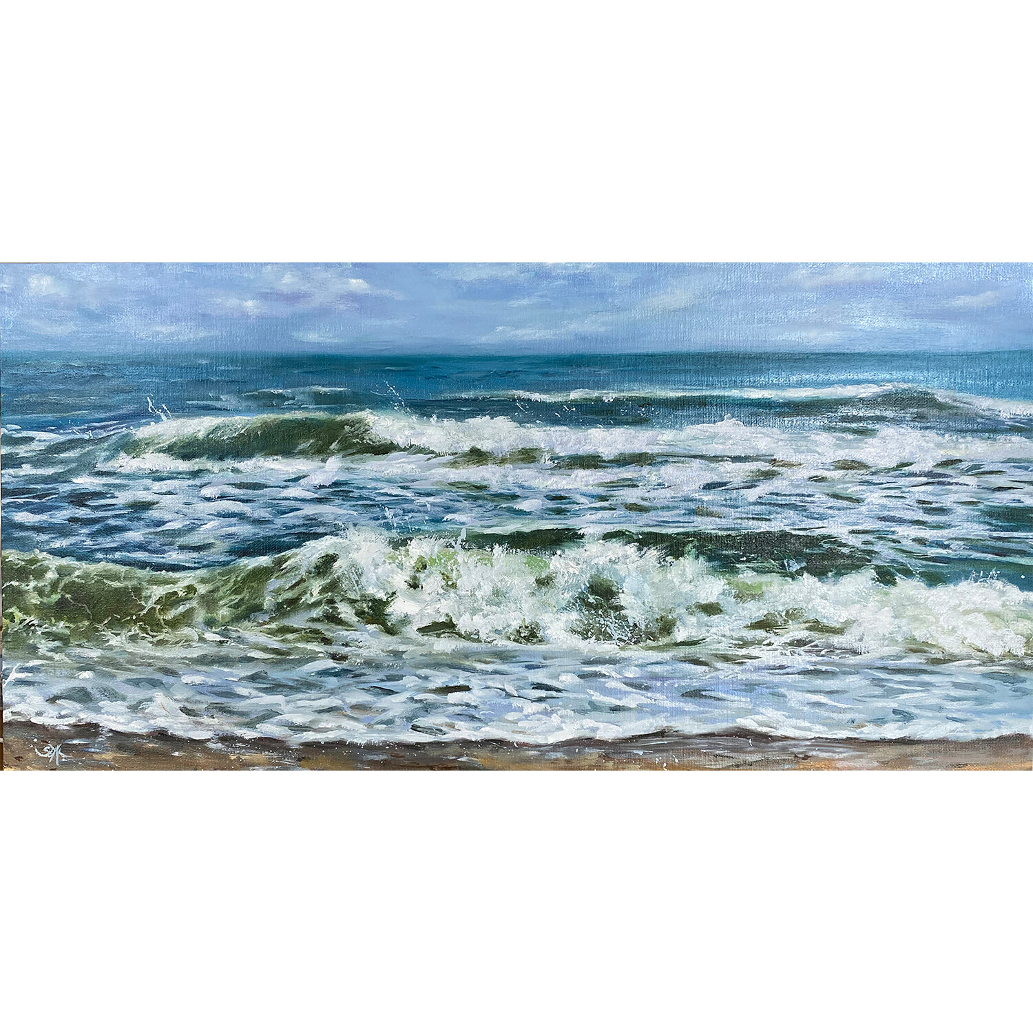 Bild Meerbild Meer mit Wellen und Brandung 30x60 cm